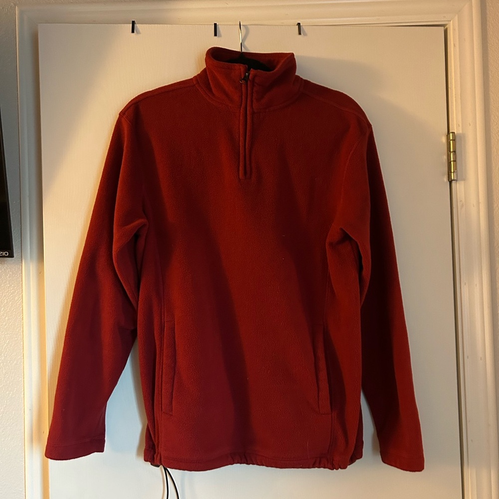 Red Quarter-Zip Fleece Pullover
